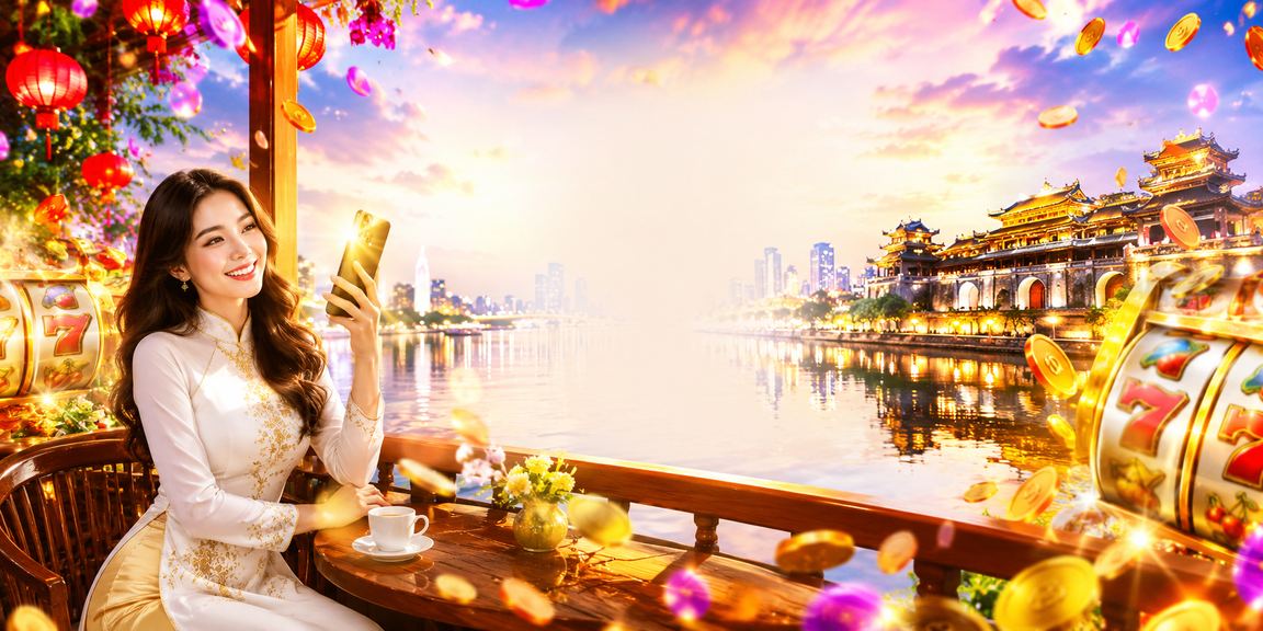 Trò chơi slot và cảnh quán cà phê ở Huế